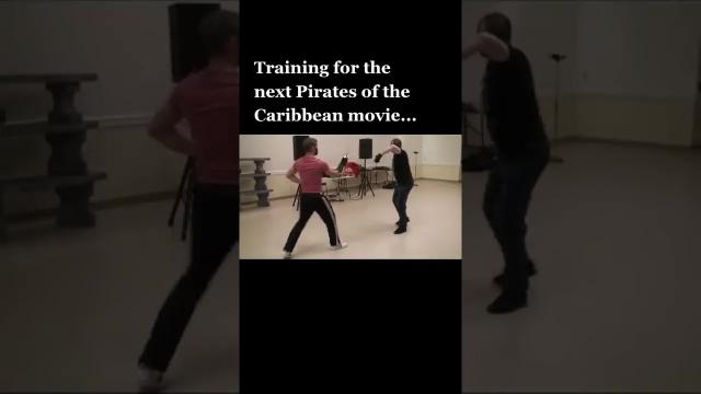Title card image for video titled God I wish. 🤣#stagecombat #piratesofthecaribbean #swordfight