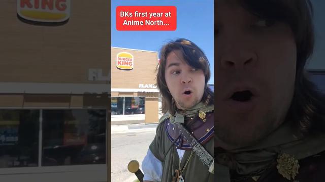 Title card image for video titled #burgerking doesn't know whats coming... #animenorth #animenorth2023 #cosplay #jontron #robinhood Title card image for video titled #burgerking doesn't know whats coming... #animenorth #animenorth2023 #cosplay #jontron #robinhood