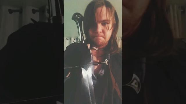 Title card image for video titled "Nor our people fail..." #thelordoftherings #aragorn #cosplay #boromir #gondor #jrrtolkien #lotr
