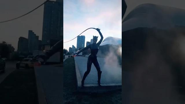 Title card image for video titled The Bat and The Cat! #batmanreturns #cosplay #batman #catwoman #bigjackfilms #dccomics