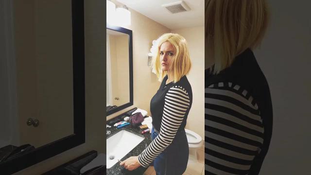 Title card image for video titled Androids don't like to be disturbed... #android18 #cosplay #dragonballz #terminator #schwarzenegger Title card image for video titled Androids don't like to be disturbed... #android18 #cosplay #dragonballz #terminator #schwarzenegger